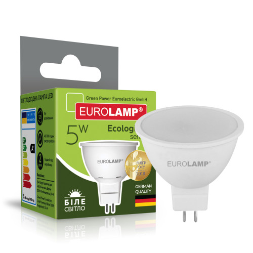 LED Лампа точкова EUROLAMP MR16-5W-GU5.3-4000K