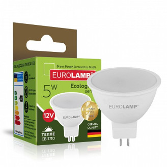 LED Лампа точкова низьковольтна EUROLAMP MR16-5W-12V-GU5.3-3000K