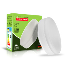 LED Лампа точкова EUROLAMP GX53-8W-3000K