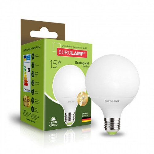 LED Лампа EUROLAMP G95-15W-E27-3000K