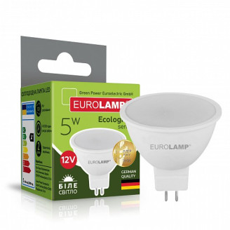 LED Лампа точкова низьковольтна EUROLAMP MR16-5W-12V-GU5.3-4000K