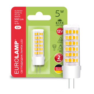 LED Лампа капсульна EUROLAMP G4-5W-4000K-12V