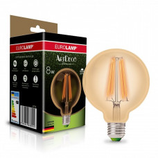 LED Лампа EUROLAMP філамент G95-8W-E27-2700K-(deco)