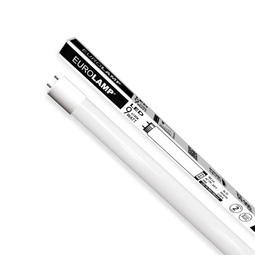 LED Лампа лінійна Т8 скло EUROLAMP 9W-4000K