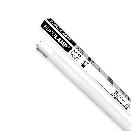 LED Лампа лінійна Т8 скло EUROLAMP 9W-6500K