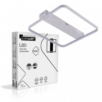 Люстра світлодіодна EUROLAMP LED акрилова квадратна A43 72W 3000-6500K біла