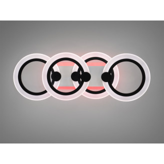 LED люстра у формі кілець з пультом, димером і LED підсвіткою, 50W