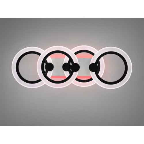 LED люстра у формі кілець з пультом, димером і LED підсвіткою, 50W