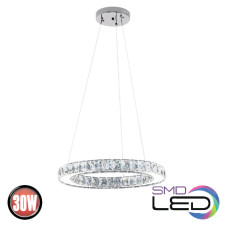 Люстра LED 30W 4000K 2100Lm 180-260V d-400мм кришталь ETERNITY-30