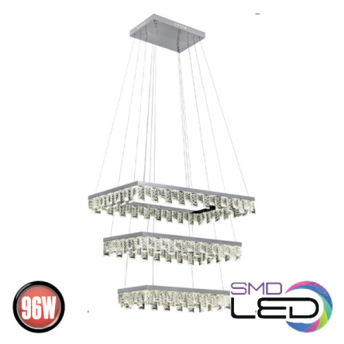 Люстра LED 96W 4000K 6720Lm 180-260V 600мм кришталь PANDORA-96