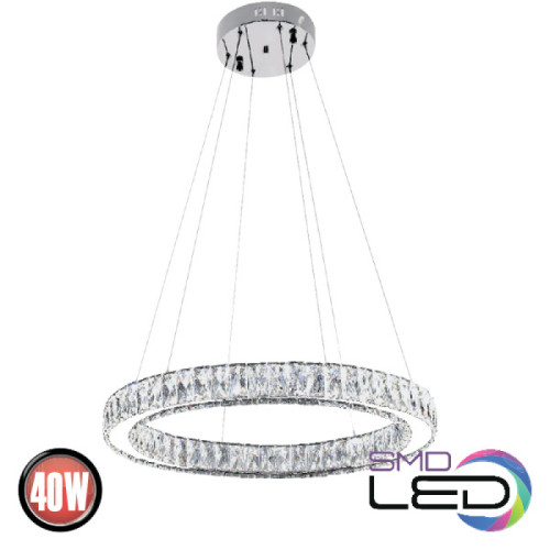 Люстра LED 40W 4000K 2800Lm 180-260V d-600мм кришталь ETERNITY-40