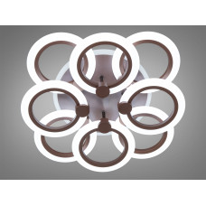 Стельова LED люстра з пультом, димером, 110W, коричнева