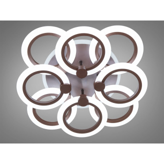 Стельова LED люстра з пультом, димером, 110W, коричнева