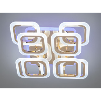 Стельова LED люстра з пультом, диммером і підсвічуванням, 110W, золото