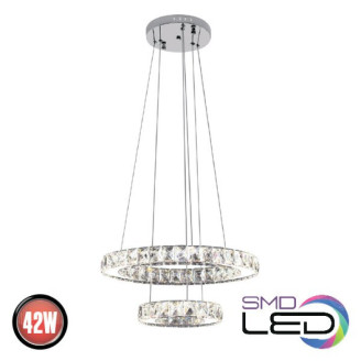 Люстра LED 42W 4000K 2940Lm 180-260V d-400мм кришталь QUASAR-42