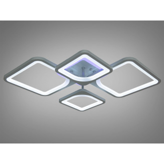 Пристельова LED люстра з дімером і кольоровою підсвіткою, 100Вт, сіра