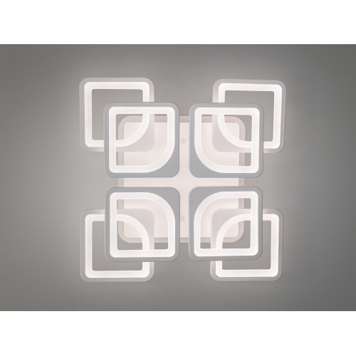 LED люстра з пультом, димером і кольоровою підсвіткою, 130W, біла