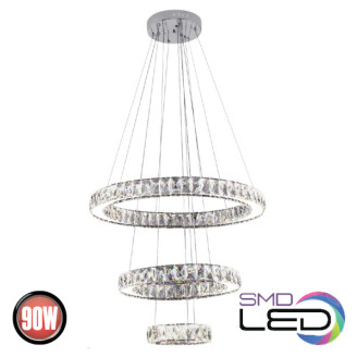 Люстра LED 90W 4000K 6300Lm 180-260V d-600мм кришталь QUASAR-90