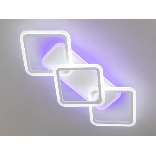 Біла LED люстра під стелю з пультом, підсвіткою та дімером, 75W