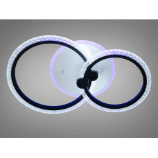 LED люстра з пультом, диммером і кольоровою підсвіткою, 55W, чорна