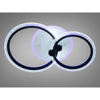 LED люстра з пультом, диммером і кольоровою підсвіткою, 55W, чорна
