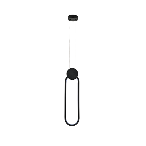 Люстра LED 12W 4000K 700Lm 180-240V овальні кільця 1200мм чорна/1/12 ALWAYS