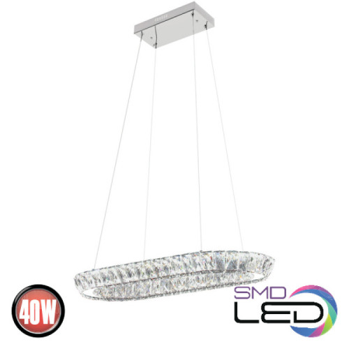 Люстра LED 40W 4000K 2800Lm 180-260V 650х300мм кришталь NEBULA