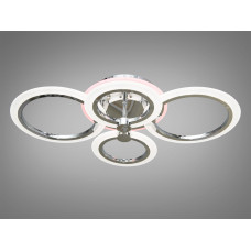 LED люстра з пультом, диммером і кольоровою підсвіткою, 60W, хром