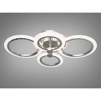 LED люстра з пультом, диммером і кольоровою підсвіткою, 60W, хром