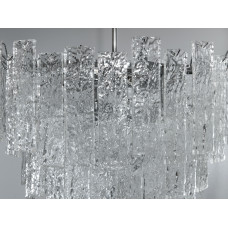Гармонійна люстра підвісна з скляними елементами, 10 ламп, хром