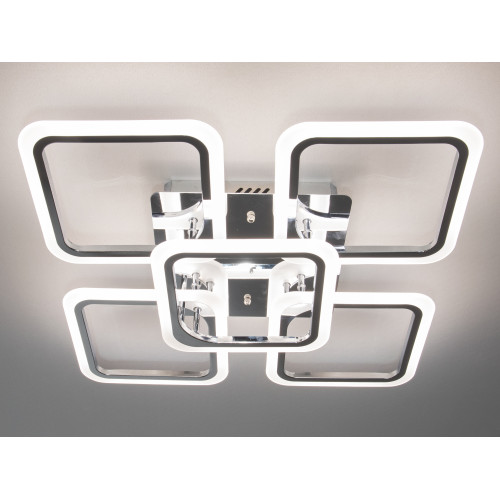 Світлодіодна люстра смарт світильник з пультом dimmer, 90W, хром