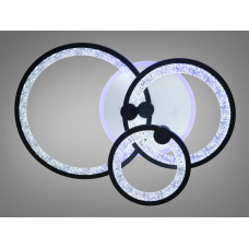 LED люстра з пультом, диммером і кольоровою підсвіткою, 70W, чорна