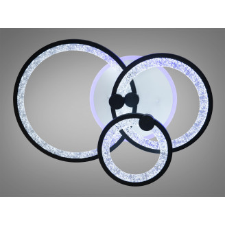 LED люстра з пультом, диммером і кольоровою підсвіткою, 70W, чорна
