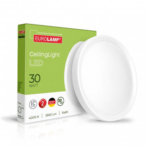Світлодіодний LED Світильник EUROLAMP круглий накладний Easy click 30W 4000K