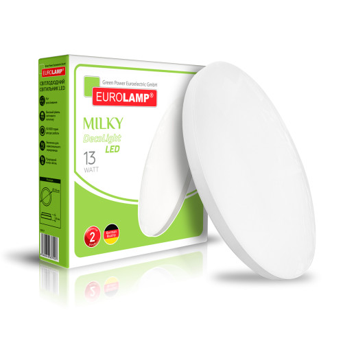 LED Світильник круглий накладний матовий Milky 13W-4000K EUROLAMP