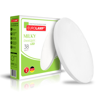 Світлодіодний LED Світильник EUROLAMP круглий накладний матовий Milky T22 38W 4000K
