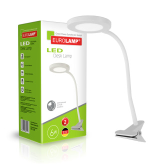EUROLAMP LED Світильник настільний на прищіпці 6W 5000K білий