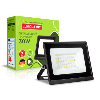 Світлодіодний EUROLAMP LED SMD Прожектор чорний з радіатором 30W 6500K