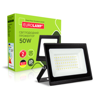 Світлодіодний EUROLAMP LED SMD Прожектор чорний з радіатором 50W 6500K