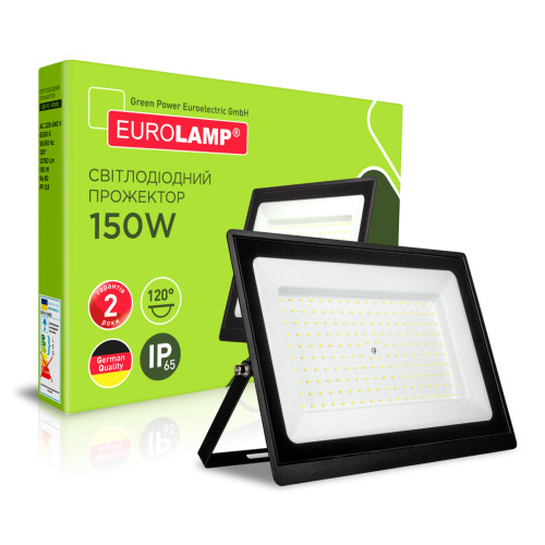Світлодіодний EUROLAMP LED SMD Прожектор чорний з радіатором 150W 6500K