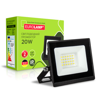 Світлодіодний EUROLAMP LED SMD Прожектор чорний з радіатором 20W 6500K
