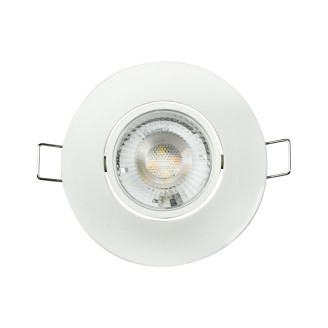 Світильник вбудований LED 5W 3000К-4500К-6000K 450Lm 170-265V d-85мм білий кругл./1/100 NORA PRO-5