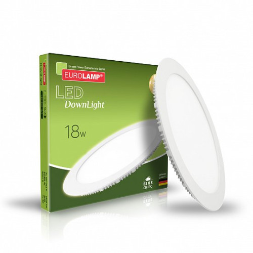 LED Світильник круглий врізний 18W-4000K EUROLAMP