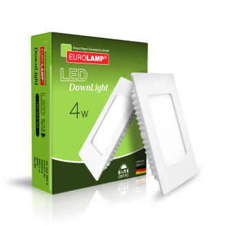 LED Світильник квадратний врізний 4W-4000K EUROLAMP