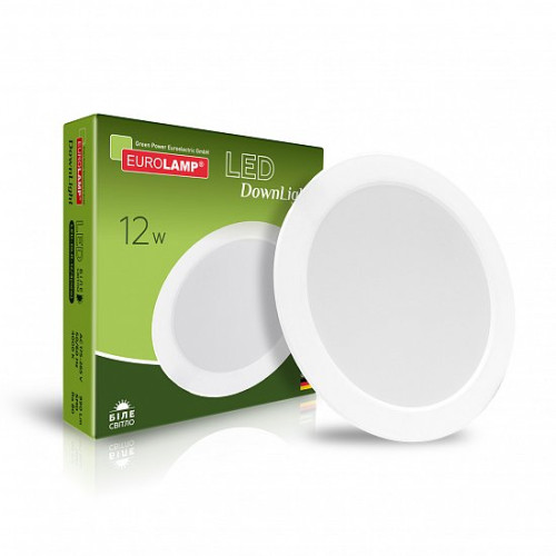 LED Світильник круглий врізний 12W-4000K EUROLAMP