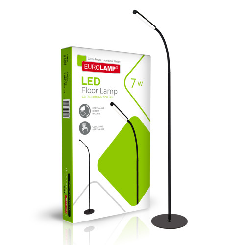EUROLAMP LED торшер підлоговий N1 7W 5000K dimmable чорний