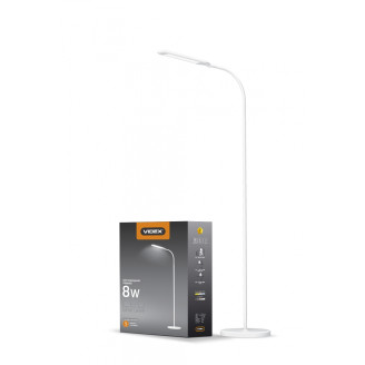 LED торшер підлоговий білий VIDEX TF0702W 8W 3000-5500K