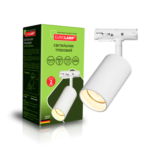 EUROLAMP Світильник трековий для ламп 1*30Вт GU10 білий
