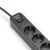 Мережевий подовжувач VIDEX ONCORD з/з 5п 3м (3x1.5мм) з кнопкою Black