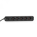 Мережевий подовжувач VIDEX ONCORD з/з 5п 3м (3x1.5мм) з кнопкою Black